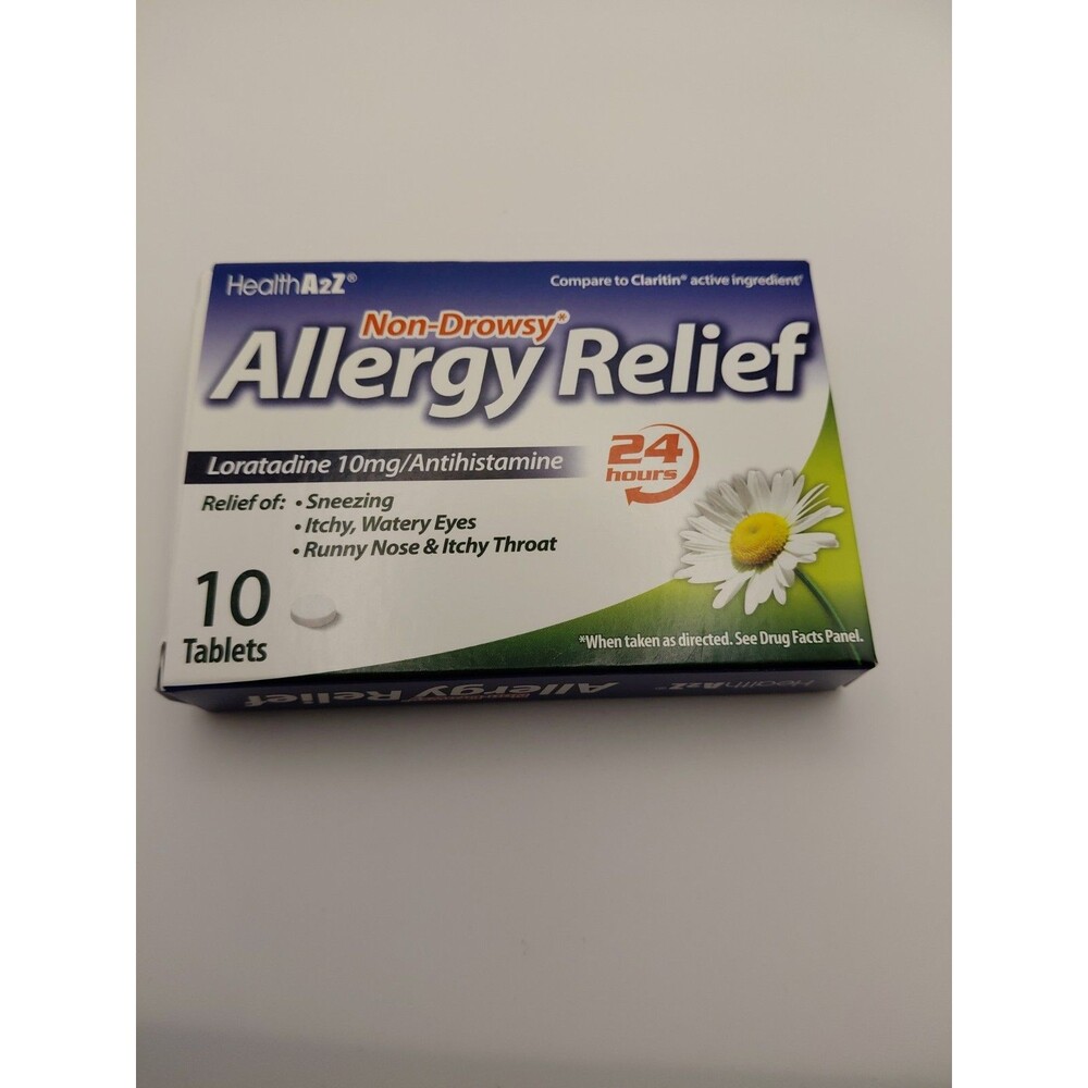 Non-Drowsy Loratadine 10mg Tablets for Allergy Relief | 10 Tablets per Bottle